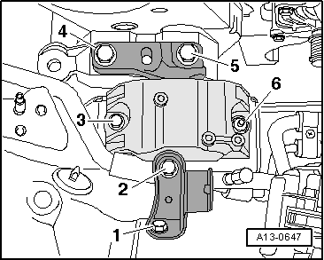 Motorhalter aus- und einbauen, Touran