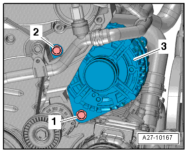 Drehstromgenerator aus- und einbauen, 2,0 l TDI-Motor, 103/ 125 KW