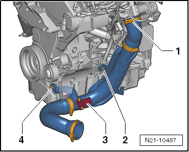 Drehstromgenerator aus- und einbauen, 1,6 l TDI-Motor, 66/ 77 KW