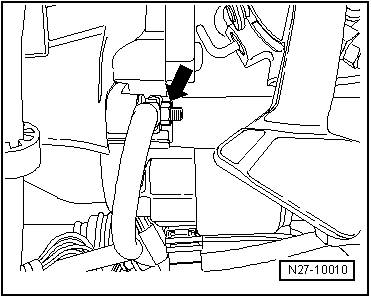 Anlasser aus- und einbauen, 1,6 l TDI-Motor, 77 KW, Schaltgetriebe MQ250-6F