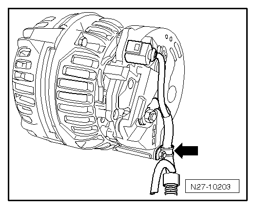 Drehstromgenerator aus- und einbauen, 2,0 l TDI-Motor, 103/ 125 KW