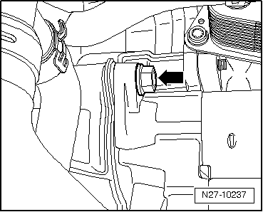 Anlasser aus- und einbauen, 1,4 l TSI-Motor 110 KW (Erdgasmotor), Doppelkupplungsgetriebe (DSG) DQ200-7F