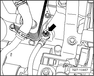 Anlasser aus- und einbauen, 1,4 l TSI-Motor 110 KW (Erdgasmotor), Doppelkupplungsgetriebe (DSG) DQ200-7F