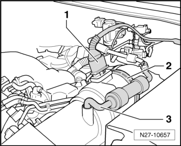 Anlasser aus- und einbauen, 2,0 l TDI-Motor 103 KW, Schaltgetriebe MQ350-6F