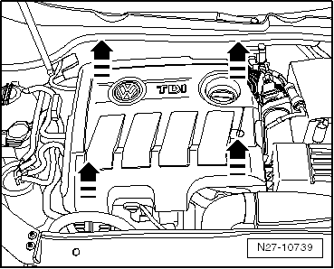 Drehstromgenerator aus- und einbauen, 2,0 l TDI-Motor, 103/ 125 KW