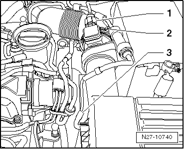 Anlasser aus- und einbauen, 1,6 l TDI-Motor 77 KW, Doppelkupplungsgetriebe (DSG) DQ250-7F
