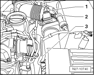 Anlasser aus- und einbauen, 1,6 l TDI-Motor, 77 KW, Schaltgetriebe MQ250-6F