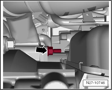 Anlasser aus- und einbauen, 2,0 l TDI-Motor 125 KW, Doppelkupplungsgetriebe (DSG) DQ250-6F