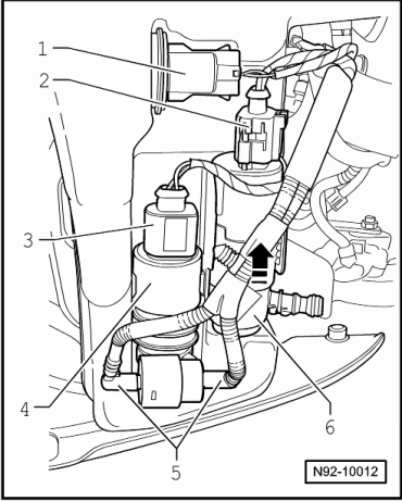 Behälter für Scheibenwasch- und Scheinwerferreinigungsanlage aus- und einbauen (mit Standheizung)