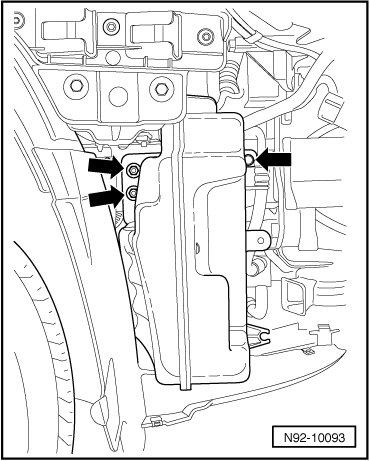 Behälter für Scheibenwasch- und Scheinwerferreinigungsanlage aus- und einbauen (ohne Standheizung)