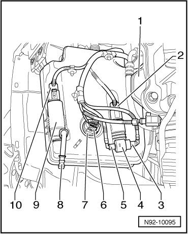 Behälter für Scheibenwasch- und Scheinwerferreinigungsanlage aus- und einbauen (ohne Standheizung)