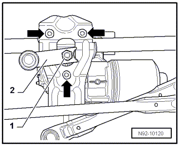 Wischermotor aus dem Wischerrahmen ausbauen