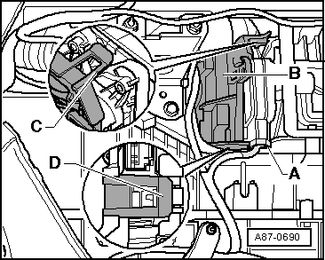 Stellmotor der Umluftklappe -V113- aus- und einbauen