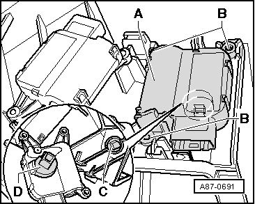 Stellmotor der Umluftklappe -V113- aus- und einbauen