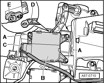 Stellmotor der Defrostklappe -V107- aus- und einbauen