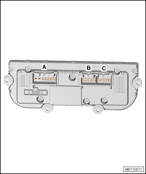 Steckverbindungen an der Bedienungs- und Anzeigeeinheit, Climatronic