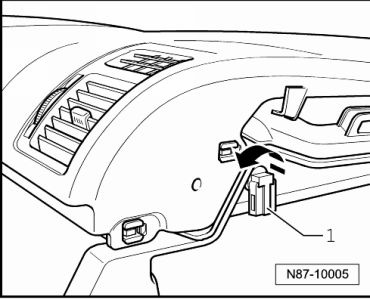 Ausströmtemperaturgeber links -G150- / Ausströmtemperaturgeber rechts -G151- aus- und einbauen