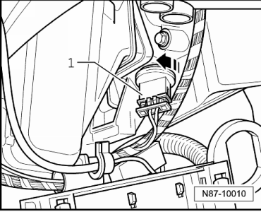 Ausströmtemperaturgeber für Verdampfer -G263-/Temperaturfühler für Verdampfer -G308- aus- und einbauen