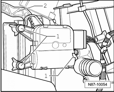 Stellmotor der Temperaturklappe rechts -V159- aus- und einbauen