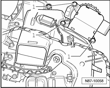 Stellmotor für Luftverteilerklappe vorn -V426- aus- und einbauen