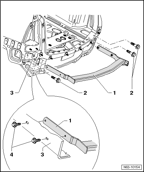 Stoßfängerträger (Erdgasfahrzeuge/Fahrzeuge mit Einparkhilfe)- Montageübersicht