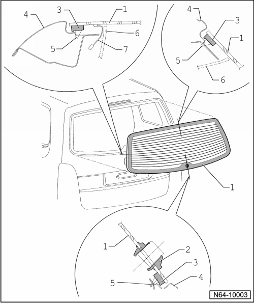 Heckscheibe - Montageübersicht
