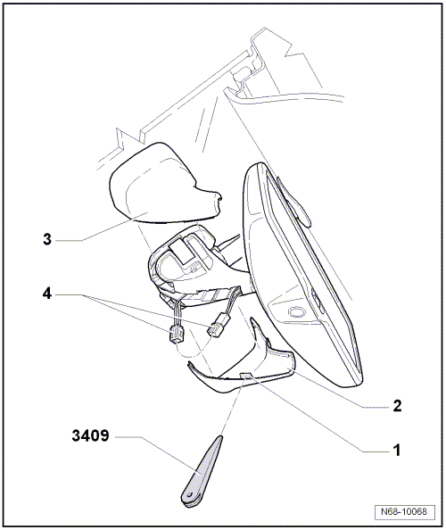 Innenspiegel, mit Regensensor, aus- und einbauen (Modelljahr 2009 )