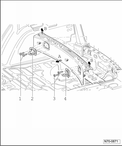 Abdeckung Schloßträger, hinten, aus- und einbauen