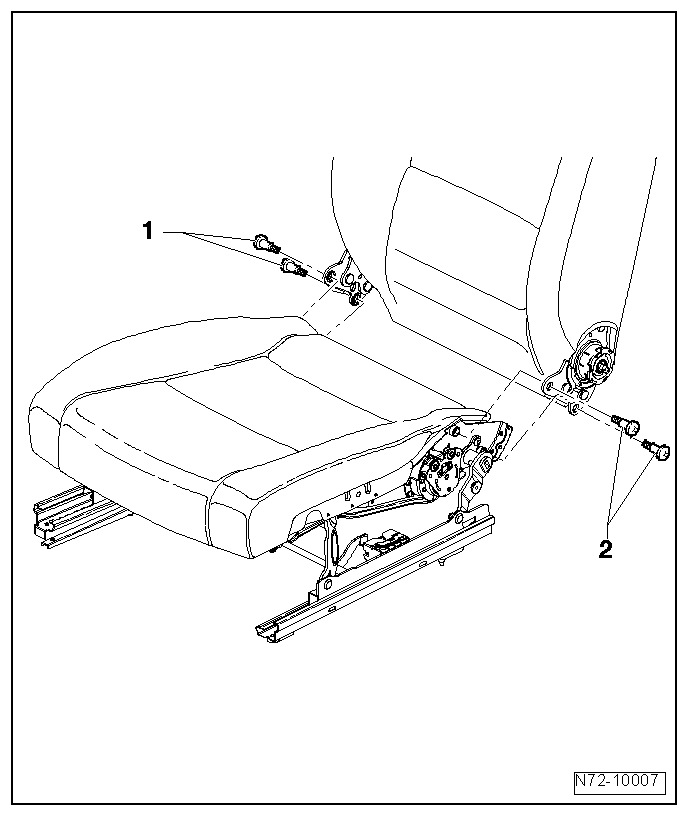 Lehne, Sitz, vorn, aus- und einbauen