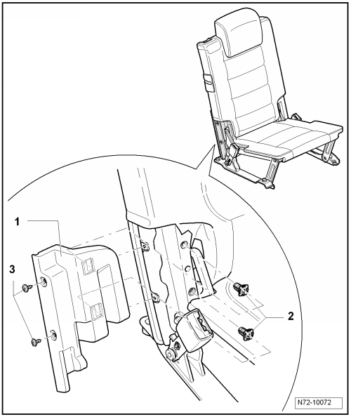 Blenden, Lehnenbeschläge, 3. Sitzreihe, aus- und einbauen