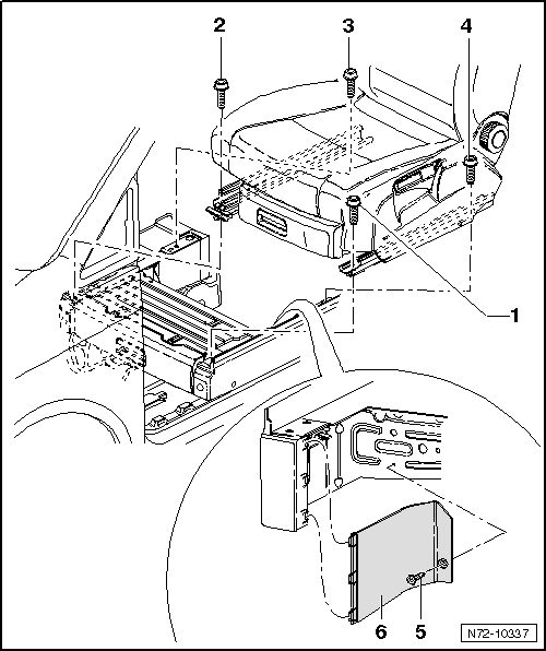 Sitz, vorn, aus- und einbauen