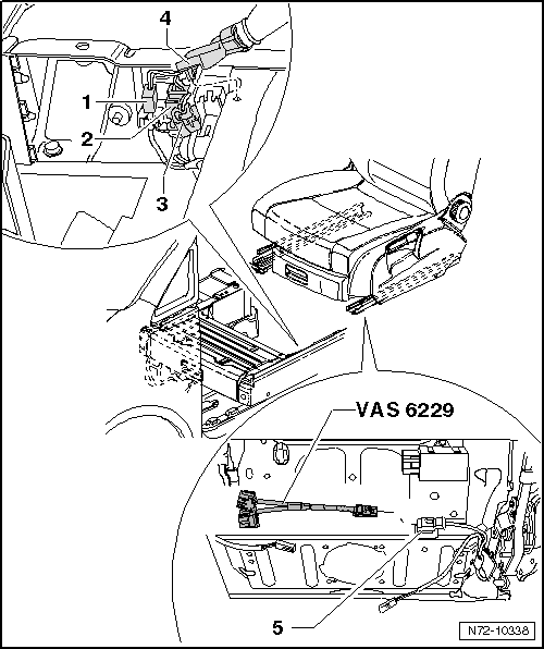 Sitz, vorn, aus- und einbauen