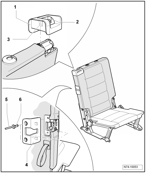 Bezug und Polster, Lehne 3. Sitzreihe, aus- und einbauen