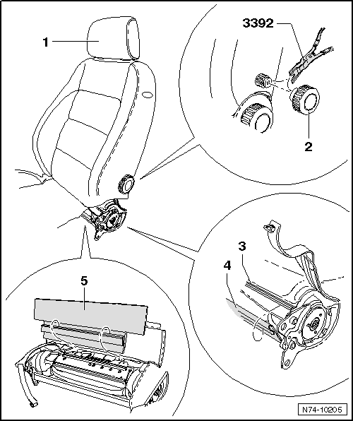 Bezug und Polster, Vordersitzlehne, aus- und einbauen