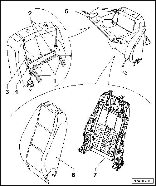 Bezug und Polster, Vordersitzlehne, aus- und einbauen