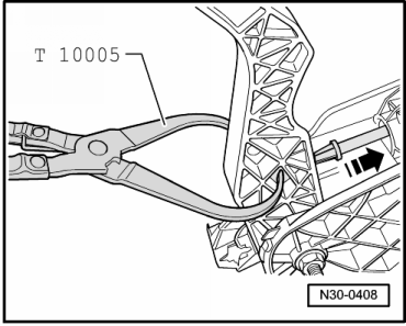 Geberzylinder bei ausgebautem Lagerbock aus- und einbauen (bis 05 03)