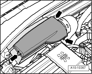 Lüfterzarge mit Kühlerlüfter -V7- und Kühlerlüfter 2 -V177- aus- und einbauen, Golf, Golf Plus, Golf Cabrio, Passat, Touran