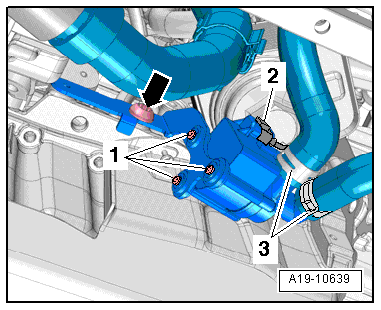 Pumpe 2 für Kühlmittelumlauf -V178- aus- und einbauen, Golf, Golf Plus, Golf Cabrio, Passat, Touran