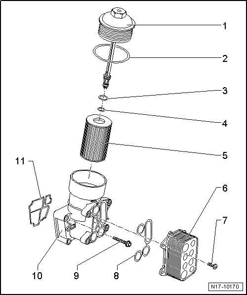 Montageübersicht - Ölfiltergehäuse