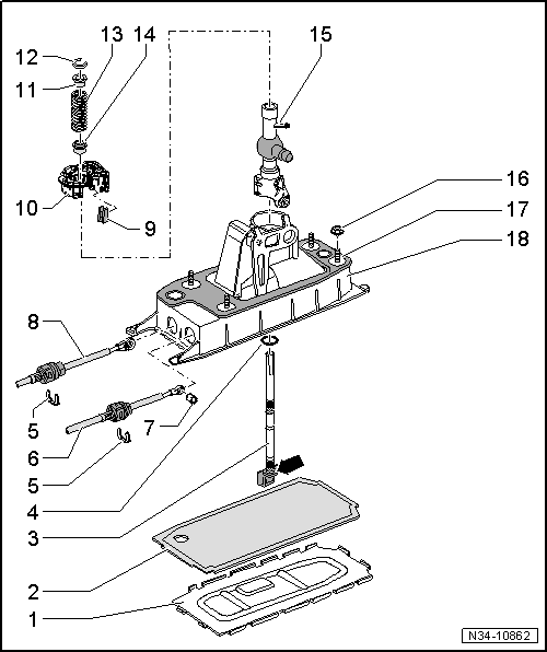 Schalthebel und Schaltgehäuse in Stand setzen (ab 11.06)