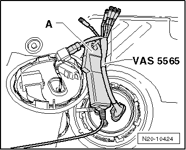 Stromaufnahme der Kraftstoffpumpe -G6- prüfen, Motorkennbuchstaben CAYC, CAYB