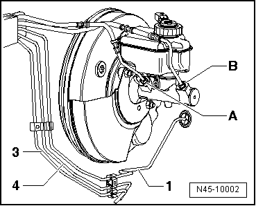 Anschließen der Bremsleitungen vom Hauptbremszylinder an die Hydraulikeinheit für ABS -N55-