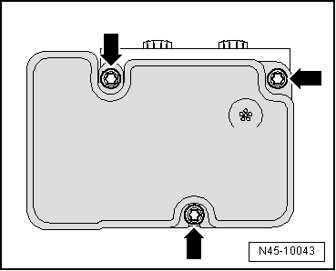 Steuergerät für ABS -J104- von der Hydraulikeinheit für ABS -N55- abschrauben