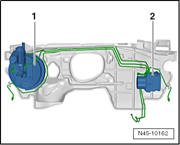 Steuergerät für ABS -J104- und Hydraulikeinheit für ABS -N55- ausbauen