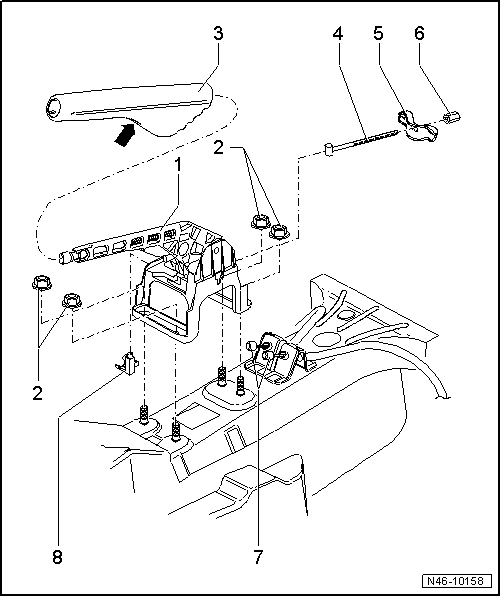 Handbremshebel - Montageübersicht