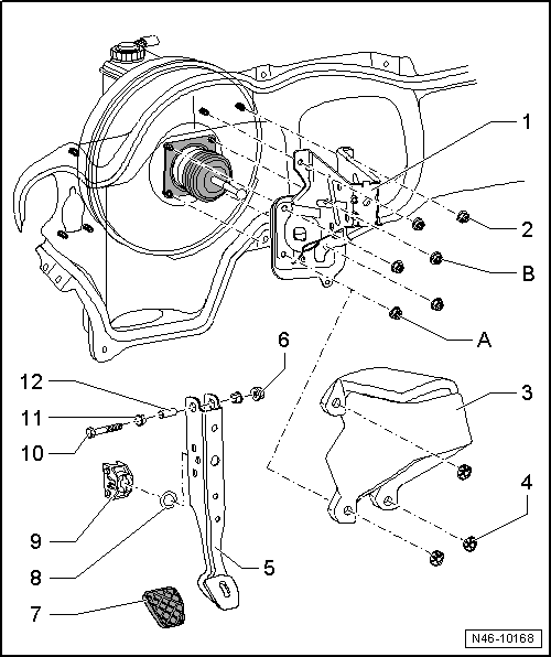 Bremspedal Montageübersicht ab KW 45/05