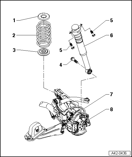 Montageübersicht: Stoßdämpfer, Schraubenfeder