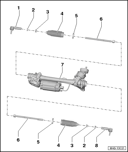 Montageübersicht: Elektromechanisches Lenkgetriebe