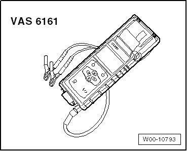 Batterieprüfung mit dem Batterietester mit Drucker -VAS 6161- durchführen