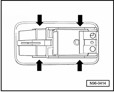 Schalter für Fensterheber hinten links -E52- und Schalter für Fensterheber hinten rechts -E54- aus- und einbauen